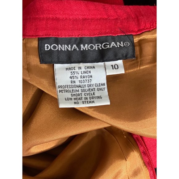 Linen Maxi Skirt & Top Set Embroidered Lined Womens sz 10 Donna Morgan Vintage - Picture 8 of 11